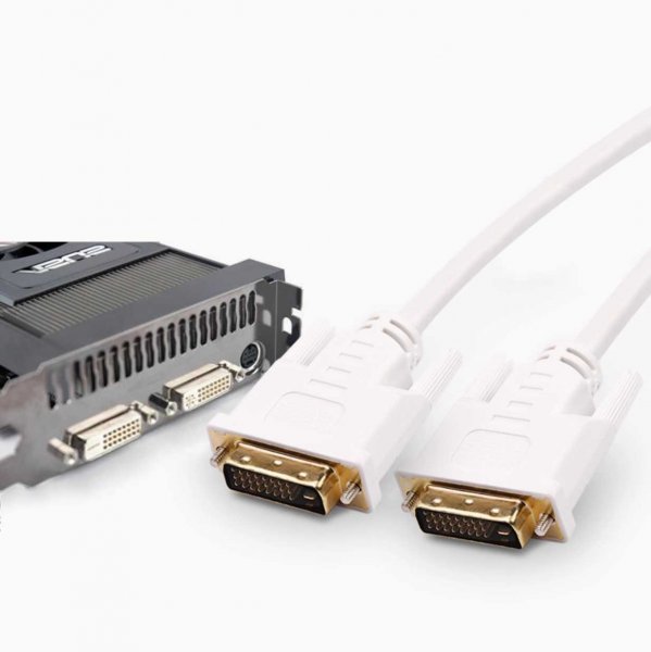 dvi线白色 双通道 双琏路电脑连接24+1D显示器
